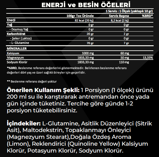 GLUTA-X L-Glutamine Powder 250Gr